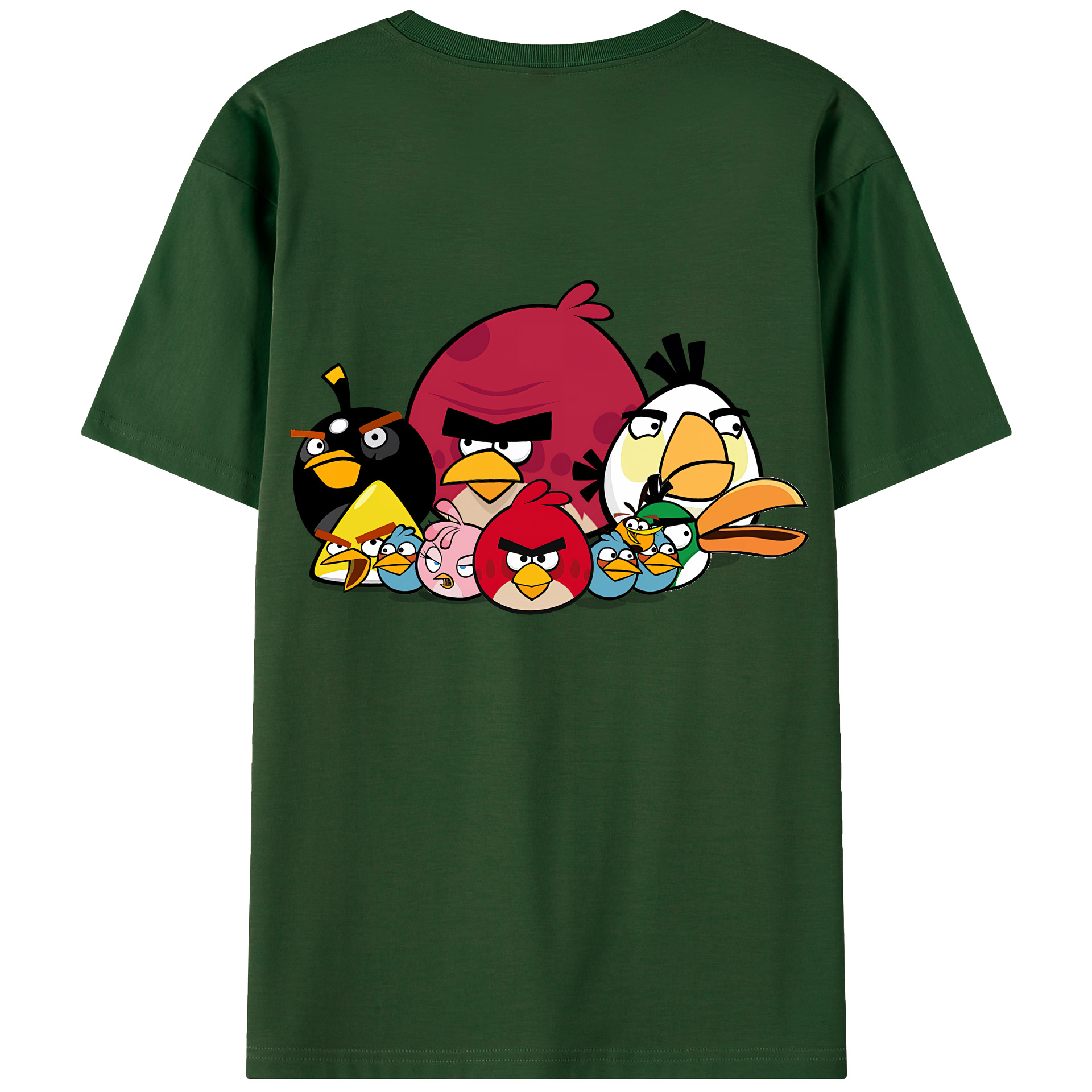 （画像用） Angry Birds アングリーバード 綿100％半袖Tシャツ（背面プリント）